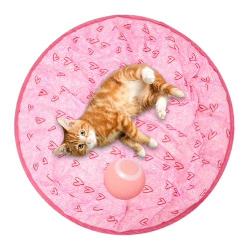 Merrwon Simuliertes Interaktives Jagd Katzenspielzeug Gertar Katzenspielzeug, Gitarre Katze Jagd Spielzeug 2 in 1 Smart Interactive Katzenspielzeug Ball unter einer Matte für Kätzchen von Merrwon