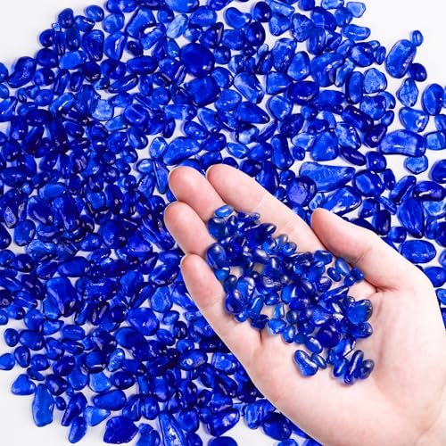 Bunte Glassteine, 0,44 kg Aquarium Kies, kleiner unregelmäßiger Regenbogen Aquarium Kies für Aquariendekorationen und Schildkrötenbecken, Glasperlen-Kristalle für Fischschalen, Vasenfüller, Kobaltblau Bunte Glassteine, 0,44 kg Aquarium Kies, kleiner unregelmäßiger Regenbogen Aquarium Kies für Aquariendekorationen und Schildkrötenbecken, Glasperlen-Kristalle für Fischschalen, Vasenfüller, Kobaltblau von Meschett
