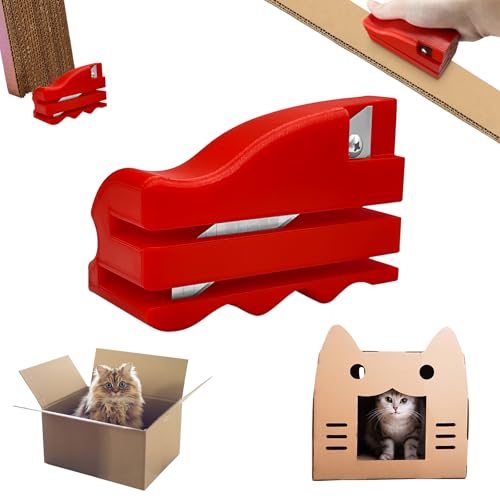 Mesen Cardboard Strip Cutter, Kartonschneider Für Katzenkratzer, 3D Gedruckter Pappkarton Schneider, DIY Katzenkratzer, Handgehaltenes Papp-Recycling-Werkzeug, Katzentierzubehör (groß) von Mesen