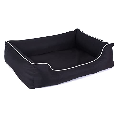 Mestizo Valencia Orthopedic Orthopädisches Haustierbett Hundekorb Tierbett Hundesofa Bezug aus wasserdichtem Polyestergewebe Cordura (Außenmaße: 100x75cm / Innenmaße: 70x53cm, Schwarz/Weiß) von Mestizo