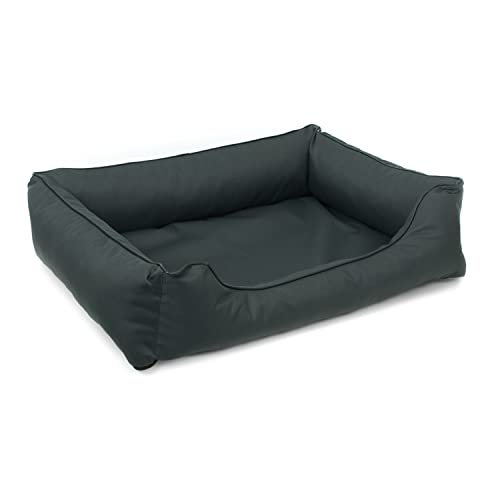 Mestizo Valencia Orthopedic Orthopädisches Haustierbett Hundekorb Tierbett Hundesofa Bezug aus wasserdichtem Polyestergewebe Cordura (Außenmaße: 80x60cm / Innenmaße: 56x40cm, Dunkelgrau/Schwarz) von Mestizo