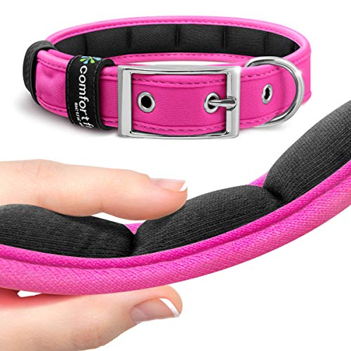 Metric USA Comfort Fit Soft Padded Dog Collar for Small Medium Large Dogs with Buckle Adjustable Comfortable Pet Collar, Pink, Large (14.5"-22.5") von Metric USA