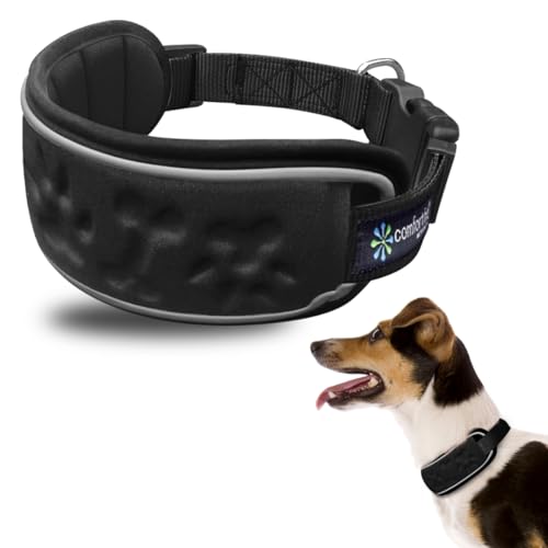 Reflektierendes Hundehalsband mit bequemer, weicher, herausnehmbarer Polsterung, verstellbar für kleine und mittelgroße Hunde, Schnellverschluss-Schnalle, Hundehalsband, Welpenhalsband (Schwarz, Reflektierendes Hundehalsband mit bequemer, weicher, herausnehmbarer Polsterung, verstellbar für kleine und mittelgroße Hunde, Schnellverschluss-Schnalle, Hundehalsband, Welpenhalsband (Schwarz, von Metric USA