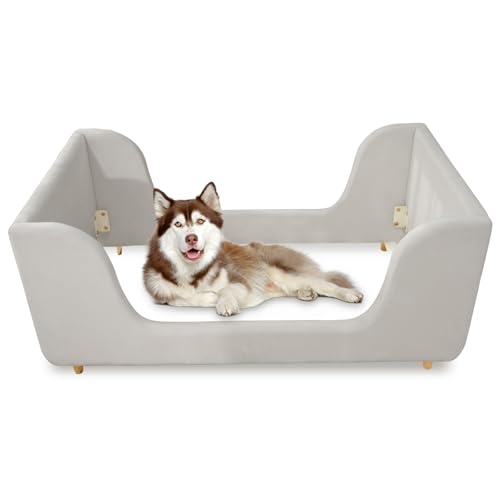 Meulbaty Hundebetten für Hunde, beruhigendes Hundebett (grau) von Meulbaty