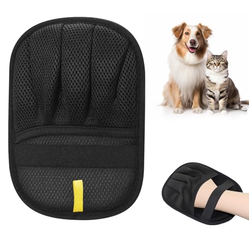 MewZoo Tierhaarentferner Handschuh, Doppelseitige Fell Magnet Handschuh, Wiederverwendbare Handschuh für Hunde und Katzen, vielseitiger Tierpflegehandschuh zum Waschen, für Kleidung Sofas (1 Stück) von MewZoo