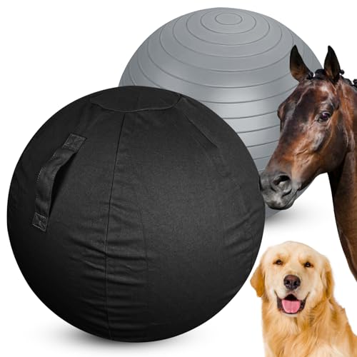 Mewlmart Herding Ball für Hunde, großer Hundefußball, lustiger Ball für Pferde, robuste Ballabdeckung für Hundespielzeug für Pferde, 63,5 cm, silberfarben von Mewlmart
