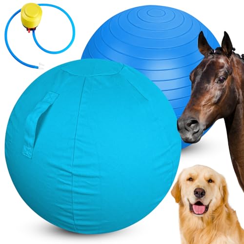 Mewlmart Herding Ball für Hunde, großer Hundefußball, lustiger Ball für Pferde, robuste Ballabdeckung für Hundespielzeug für Pferde, Ball, Blau, 63,5 cm von Mewlmart