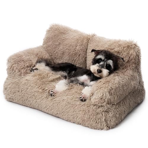 Mewoo Haustierbett für Katzen und kleine Hunde, waschbares Welpenschlafbett, Katzen-Couch, Haustier-Sofa, weich, beruhigendes Katzen-Sofabett für Indoor-Katzen, rutschfeste Unterseite, Braun Mewoo Haustierbett für Katzen und kleine Hunde, waschbares Welpenschlafbett, Katzen-Couch, Haustier-Sofa, weich, beruhigendes Katzen-Sofabett für Indoor-Katzen, rutschfeste Unterseite, Braun von Mewoo