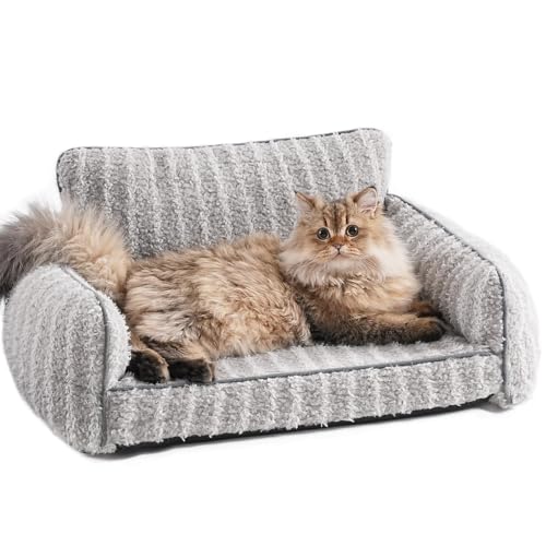 Mewoo Katzenbetten für Hauskatzen, Katzen-Couch mit abnehmbarem, waschbarem Bezug, orthopädisches kleines Hundebett, niedliches Haustierbett mit rutschfester Unterseite, 66 cm L x 48,3 cm B x 30 cm T, Mewoo Katzenbetten für Hauskatzen, Katzen-Couch mit abnehmbarem, waschbarem Bezug, orthopädisches kleines Hundebett, niedliches Haustierbett mit rutschfester Unterseite, 66 cm L x 48,3 cm B x 30 cm T, von Mewoo