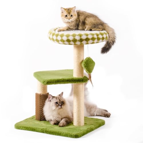 Mewoo Kleiner Katzenbaum Turm, Katzenturm mit Kratzbaum, Katzenbäume mit Abnehmbarer Katzenstange für Indoor-Katzen Große Erwachsene, Niedlicher Katzenbaum mit interaktivem Katzenspielzeug für Mewoo Kleiner Katzenbaum Turm, Katzenturm mit Kratzbaum, Katzenbäume mit Abnehmbarer Katzenstange für Indoor-Katzen Große Erwachsene, Niedlicher Katzenbaum mit interaktivem Katzenspielzeug für von Mewoo