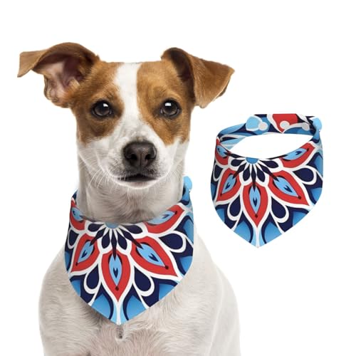 Bandana für Hunde und Katzen, Mandala-Blumenmuster, Blau und Rot, 1 Stück Hundezubehör für kleine Hunde Bandana für Hunde und Katzen, Mandala-Blumenmuster, Blau und Rot, 1 Stück Hundezubehör für kleine Hunde von Mexpekil