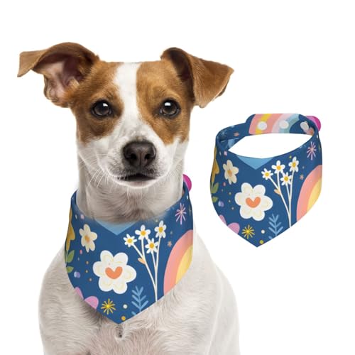 Bandana für Hunde und Katzen, Motiv: Cartoon-Regenbogen-Blume, 1 Stück, Hundezubehör für kleine Hunde Bandana für Hunde und Katzen, Motiv: Cartoon-Regenbogen-Blume, 1 Stück, Hundezubehör für kleine Hunde von Mexpekil