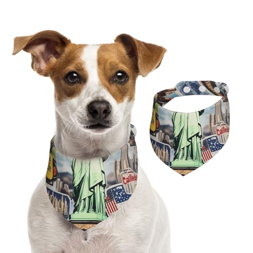 Bandana für Hunde und Katzen, Motiv: Freiheitsstatue, Flagge, Aufkleber, 1 Stück, Hundezubehör für kleine Hunde Bandana für Hunde und Katzen, Motiv: Freiheitsstatue, Flagge, Aufkleber, 1 Stück, Hundezubehör für kleine Hunde von Mexpekil