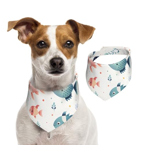 Bandana für Hunde und Katzen, niedliches Fischmuster, 1 Stück, Hundezubehör für kleine Hunde Bandana für Hunde und Katzen, niedliches Fischmuster, 1 Stück, Hundezubehör für kleine Hunde von Mexpekil