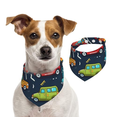 Hundehalstuch, Katzen-Halstuch, Cartoon-Auto-Muster, 1 Stück, Hundezubehör für kleine Hunde Hundehalstuch, Katzen-Halstuch, Cartoon-Auto-Muster, 1 Stück, Hundezubehör für kleine Hunde von Mexpekil