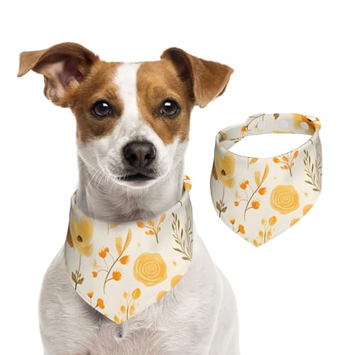 Hundehalstuch, Katzen-Halstuch, Herbstgelb, Blumen, 1 Stück, Hundezubehör für kleine Hunde von Mexpekil