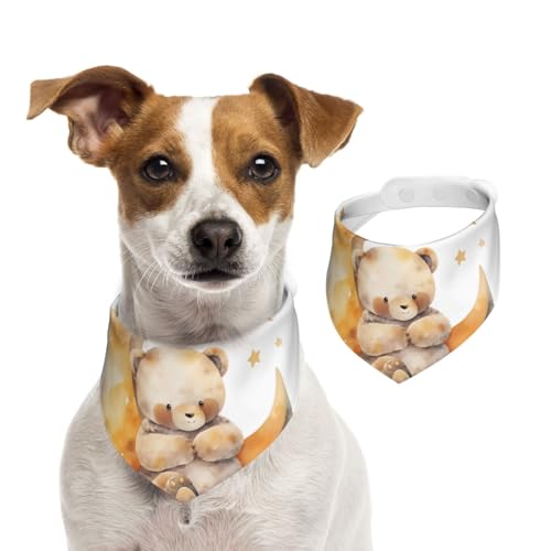 Hundehalstuch, Motiv: Cartoon-Teddybär, Mond, 1 Stück, Hundezubehör für kleine Hunde Hundehalstuch, Motiv: Cartoon-Teddybär, Mond, 1 Stück, Hundezubehör für kleine Hunde von Mexpekil