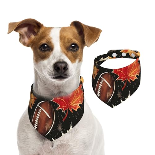 Hundehalstuch, Motiv: Herbst-Ahornblätter, Fußball, Herbst, Hunde-Halstuch, 1 Stück, Hundezubehör für kleine Hunde Hundehalstuch, Motiv: Herbst-Ahornblätter, Fußball, Herbst, Hunde-Halstuch, 1 Stück, Hundezubehör für kleine Hunde von Mexpekil