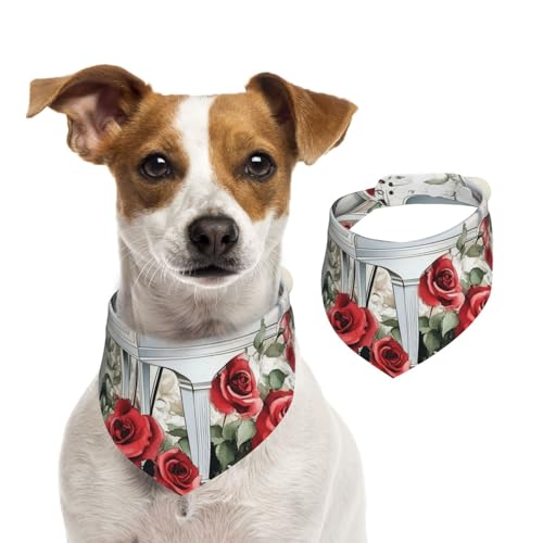 Hundehalstuch, Motiv: Klaviernote, Rose, 1 Stück, Hundezubehör für kleine Hunde, Weiß Hundehalstuch, Motiv: Klaviernote, Rose, 1 Stück, Hundezubehör für kleine Hunde, Weiß von Mexpekil