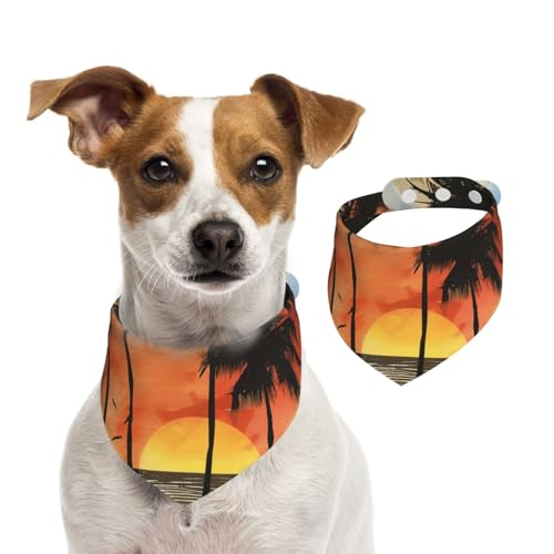 Hundehalstuch, Motiv: Palme, Sonnenuntergang, 1 Stück, Hundezubehör für kleine Hunde Hundehalstuch, Motiv: Palme, Sonnenuntergang, 1 Stück, Hundezubehör für kleine Hunde von Mexpekil