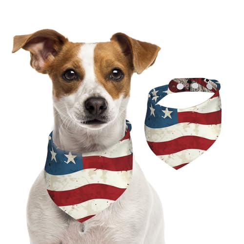 Hundehalstuch, Motiv: amerikanische Flagge, Vintage-Stil, 1 Stück, Hundezubehör für kleine Hunde Hundehalstuch, Motiv: amerikanische Flagge, Vintage-Stil, 1 Stück, Hundezubehör für kleine Hunde von Mexpekil