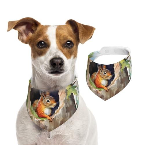 Hundehalstuch, Wasserfarben, Baumloch, Eichhörnchen, Hunde-Halstuch, Katzenhalstuch, 1 Stück, Hundezubehör für kleine Hunde Hundehalstuch, Wasserfarben, Baumloch, Eichhörnchen, Hunde-Halstuch, Katzenhalstuch, 1 Stück, Hundezubehör für kleine Hunde von Mexpekil