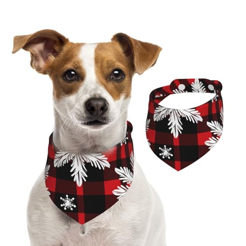 Hundehalstuch, Weihnachtsschneeflocke, Büffelkariert, Hunde-Halstuch, 1 Stück, Hundezubehör für kleine Hunde Hundehalstuch, Weihnachtsschneeflocke, Büffelkariert, Hunde-Halstuch, 1 Stück, Hundezubehör für kleine Hunde von Mexpekil