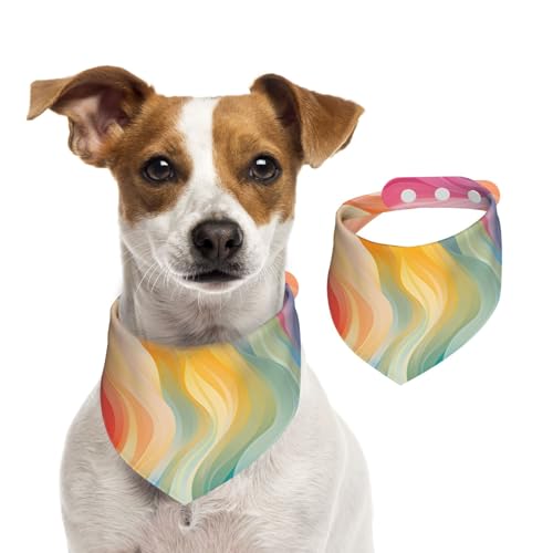 Hundehalstuch, geriffelt, Regenbogenfarben, 1 Stück, Hundezubehör für kleine Hunde Hundehalstuch, geriffelt, Regenbogenfarben, 1 Stück, Hundezubehör für kleine Hunde von Mexpekil
