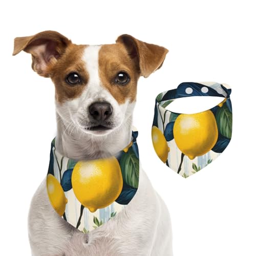 Hundehalstuch, gestreift, Zitronenblätter, 1 Stück, Hundezubehör für kleine Hunde Hundehalstuch, gestreift, Zitronenblätter, 1 Stück, Hundezubehör für kleine Hunde von Mexpekil