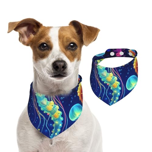 Hundehalstuch, leuchtende Quallen, Seepferdchen, Hunde-Halstuch, Katzen-Halstuch, 1 Stück, Hundezubehör für kleine Hunde Hundehalstuch, leuchtende Quallen, Seepferdchen, Hunde-Halstuch, Katzen-Halstuch, 1 Stück, Hundezubehör für kleine Hunde von Mexpekil