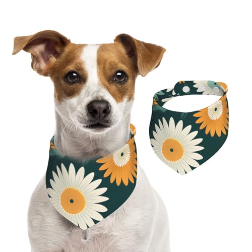 Hundehalstuch mit Sonnenblumen-Blattmuster, 1 Stück, Hundezubehör für kleine Hunde von Mexpekil