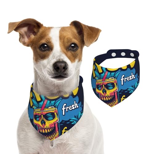 Hundehalstuch mit Totenkopf-Ananassaft, Hunde-Halstuch, Katzen-Halstuch, 1 Stück, Hundezubehör für kleine Hundehalstuch mit Totenkopf-Ananassaft, Hunde-Halstuch, Katzen-Halstuch, 1 Stück, Hundezubehör für kleine von Mexpekil