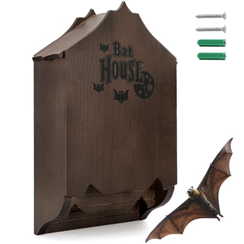 Mezchi Fledermaushäuser aus Holz für den Außenbereich für Baum, Doppelkammer-Fledermausbox, großes 40,6 cm Fledermaus-Haus-Set, perfekt entworfen, um Fledermäuse anzulocken, einfach aufzuhängen Mezchi Fledermaushäuser aus Holz für den Außenbereich für Baum, Doppelkammer-Fledermausbox, großes 40,6 cm Fledermaus-Haus-Set, perfekt entworfen, um Fledermäuse anzulocken, einfach aufzuhängen von Mezchi