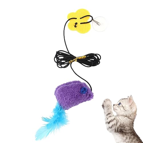 MezoJaoie Katzentür-Spielzeugschnur | Lustige Türbehänge Maus mit Feder und stimmender Maus | Schaukelspielzeug mit Feder und hüpfender Maus, versenkbare Tür, Katzenspielzeug für Hunde von MezoJaoie