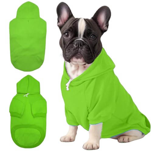 Mfiker Hunde-Kapuzenpullover für Herbst und Winter, für kleine Hunde, mit Loch für die Leine und Tasche, Kapuzen-Sweatshirt für Jungen, Mädchen, kleine, mittelgroße Welpen, Hunde, Katzen (grüner Mfiker Hunde-Kapuzenpullover für Herbst und Winter, für kleine Hunde, mit Loch für die Leine und Tasche, Kapuzen-Sweatshirt für Jungen, Mädchen, kleine, mittelgroße Welpen, Hunde, Katzen (grüner von Mfiker