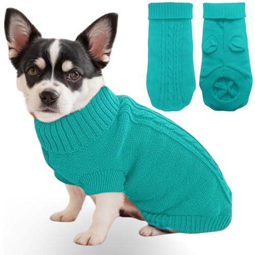Mfiker Pullover für kleine Hunde mit Hinterbeinriemen und gestricktem Rollkragen, warme Winterkleidung für kleine Hunde und Katzen, Haustierpullover für Bulldogge, Chihuahua, Yorkie, Mops, Kätzchen Mfiker Pullover für kleine Hunde mit Hinterbeinriemen und gestricktem Rollkragen, warme Winterkleidung für kleine Hunde und Katzen, Haustierpullover für Bulldogge, Chihuahua, Yorkie, Mops, Kätzchen von Mfiker