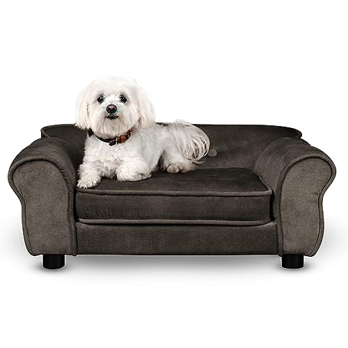 Hunde Bett, Katzen Bett graphit - Sofa für Hund, mit Armlehnen, Rückenlehne, aus strapazierfähigem Veloursstoff - dekoratives Sofa Klein für Kleintiere, für Katze, hundebett mittelgroße hunde Hunde Bett, Katzen Bett graphit - Sofa für Hund, mit Armlehnen, Rückenlehne, aus strapazierfähigem Veloursstoff - dekoratives Sofa Klein für Kleintiere, für Katze, hundebett mittelgroße hunde von Mg Design