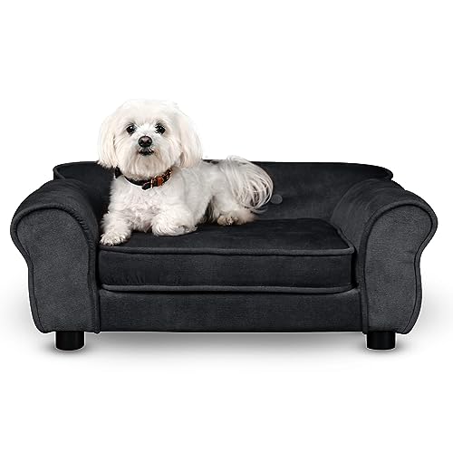 Hunde Bett, Katzen Bett schwarz - Sofa für Hund, mit Armlehnen, Rückenlehne, aus strapazierfähigem Veloursstoff - dekoratives Sofa Klein für Kleintiere, für Katze, hundebett mittelgroße hunde Hunde Bett, Katzen Bett schwarz - Sofa für Hund, mit Armlehnen, Rückenlehne, aus strapazierfähigem Veloursstoff - dekoratives Sofa Klein für Kleintiere, für Katze, hundebett mittelgroße hunde von Mg Design