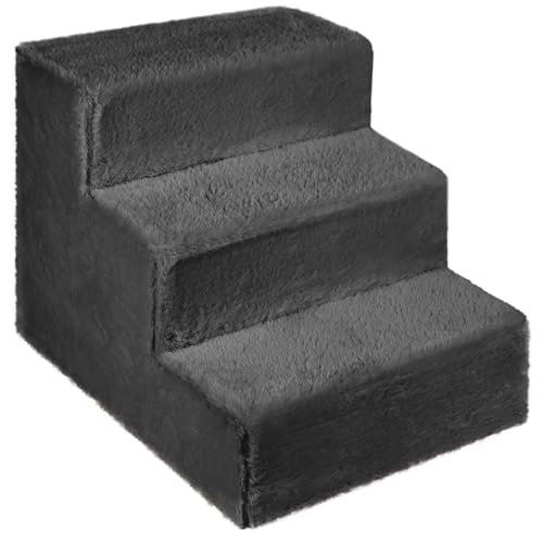 Hundetreppe für kleine Hunde 30 cm hoch Graphit - Leiter 3 Stufen, gepolstert mit flauschigem Stoff, der Fell imitiert, tragbar - Plattform für Sofa, Bett für Hund, Katze, kleine, ältere Tiere Hundetreppe für kleine Hunde 30 cm hoch Graphit - Leiter 3 Stufen, gepolstert mit flauschigem Stoff, der Fell imitiert, tragbar - Plattform für Sofa, Bett für Hund, Katze, kleine, ältere Tiere von Mg Design