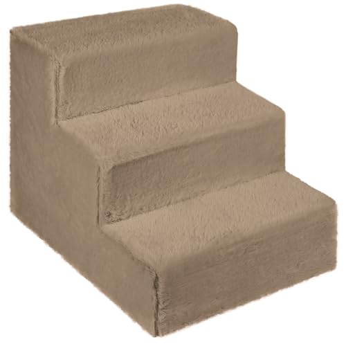 Hundetreppe für kleine Hunde 30 cm hoch Hellbraun - Leiter 3 Stufen, gepolstert mit flauschigem Stoff, der Fell imitiert, tragbar - Plattform für Sofa, Bett für Hund, Katze, kleine, ältere Tiere Hundetreppe für kleine Hunde 30 cm hoch Hellbraun - Leiter 3 Stufen, gepolstert mit flauschigem Stoff, der Fell imitiert, tragbar - Plattform für Sofa, Bett für Hund, Katze, kleine, ältere Tiere von Mg Design