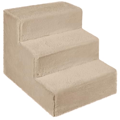 Hundetreppe für kleine Hunde 30 cm hoch Sandfarben - Leiter 3 Stufen, gepolstert mit flauschigem Stoff, der Fell imitiert, tragbar - Plattform für Sofa, Bett für Hund, Katze, kleine, ältere Tiere Hundetreppe für kleine Hunde 30 cm hoch Sandfarben - Leiter 3 Stufen, gepolstert mit flauschigem Stoff, der Fell imitiert, tragbar - Plattform für Sofa, Bett für Hund, Katze, kleine, ältere Tiere von Mg Design