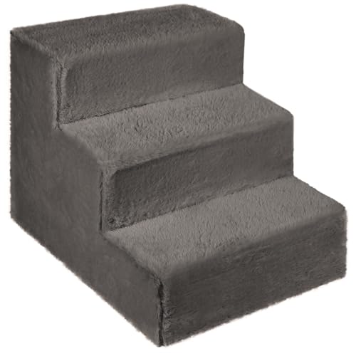 Hundetreppe für kleine Hunde 30 cm hoch dunkelgrau - Leiter 3 Stufen, gepolstert mit flauschigem Stoff, der Fell imitiert, tragbar - Plattform für Sofa, Bett für Hund, Katze, kleine, ältere Tiere Hundetreppe für kleine Hunde 30 cm hoch dunkelgrau - Leiter 3 Stufen, gepolstert mit flauschigem Stoff, der Fell imitiert, tragbar - Plattform für Sofa, Bett für Hund, Katze, kleine, ältere Tiere von Mg Design