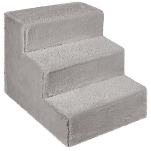 Hundetreppe für kleine Hunde 30 cm hoch grau - Leiter 3 Stufen, gepolstert mit flauschigem Stoff, der Fell imitiert, tragbar - Plattform für Sofa, Bett für Hund, Katze, kleine, ältere Tiere Hundetreppe für kleine Hunde 30 cm hoch grau - Leiter 3 Stufen, gepolstert mit flauschigem Stoff, der Fell imitiert, tragbar - Plattform für Sofa, Bett für Hund, Katze, kleine, ältere Tiere von Mg Design