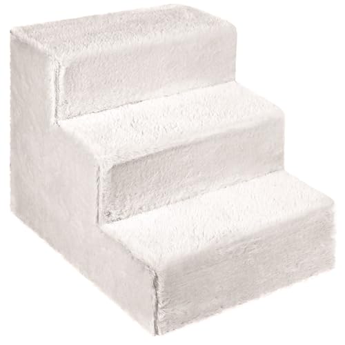 Hundetreppe für kleine Hunde 30 cm hoch hellgrau - Leiter 3 Stufen, gepolstert mit flauschigem Stoff, der Fell imitiert, tragbar - Plattform für Sofa, Bett für Hund, Katze, kleine, ältere Tiere Hundetreppe für kleine Hunde 30 cm hoch hellgrau - Leiter 3 Stufen, gepolstert mit flauschigem Stoff, der Fell imitiert, tragbar - Plattform für Sofa, Bett für Hund, Katze, kleine, ältere Tiere von Mg Design