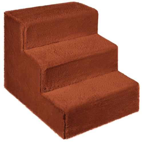 Hundetreppe für kleine Hunde 30 cm hoch orange - Leiter 3 Stufen, gepolstert mit flauschigem Stoff, der Fell imitiert, tragbar - Plattform für Sofa, Bett für Hund, Katze, kleine, ältere Tiere Hundetreppe für kleine Hunde 30 cm hoch orange - Leiter 3 Stufen, gepolstert mit flauschigem Stoff, der Fell imitiert, tragbar - Plattform für Sofa, Bett für Hund, Katze, kleine, ältere Tiere von Mg Design