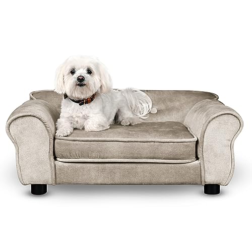Mg Design Hunde Bett, Katzen Bett beige - Sofa für Hund, mit Armlehnen, Rückenlehne, aus strapazierfähigem Veloursstoff - dekoratives Sofa Klein für Kleintiere, für Katze, hundebett mittelgroße Hunde Mg Design Hunde Bett, Katzen Bett beige - Sofa für Hund, mit Armlehnen, Rückenlehne, aus strapazierfähigem Veloursstoff - dekoratives Sofa Klein für Kleintiere, für Katze, hundebett mittelgroße Hunde von Mg Design