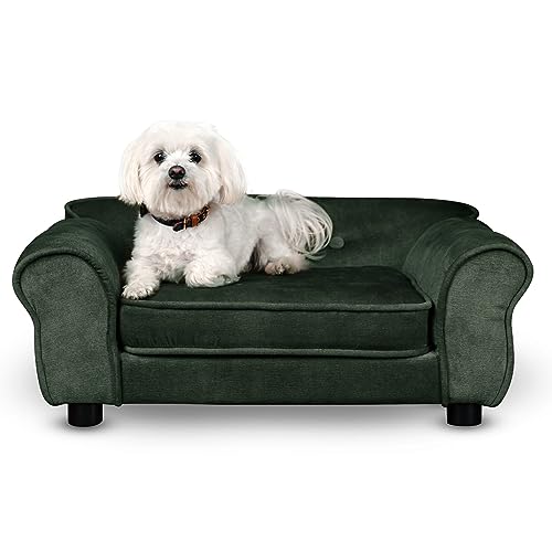 Mg Design Hunde Bett, Katzen Bett grün - Sofa für Hund, mit Armlehnen, Rückenlehne, aus strapazierfähigem Veloursstoff - dekoratives Sofa Klein für Kleintiere, für Katze, hundebett mittelgroße Hunde Mg Design Hunde Bett, Katzen Bett grün - Sofa für Hund, mit Armlehnen, Rückenlehne, aus strapazierfähigem Veloursstoff - dekoratives Sofa Klein für Kleintiere, für Katze, hundebett mittelgroße Hunde von Mg Design