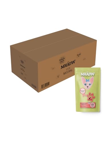 Mhauw Natural Chicken Cream Katzenfutter 120 Stück à 80 Gr. (30x4 Box) - Ohne künstliche Farb-, Aroma- und Konservierungsstoffe von Mhauw