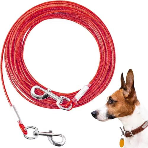 Kabelbinder für Hunde, 3,4 m, 7,8 cm, 15,2 m, 15,2 m, kaufest, robustes Hundekabel für große Hunde bis zu 113 kg, langlebige Hundeleine für draußen, Hof 15,2 m von Mi Metty