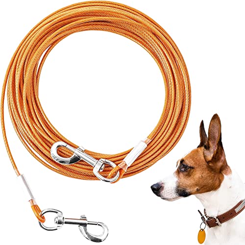 Mi Metty Hund Kabel Ausbinden 30ft(9M) Kausichere Hundeleinen für den Garten,Hundeleine für große Hunde bis zu 253lbs,Dog Runner Tether Line für Outdoor von Mi Metty